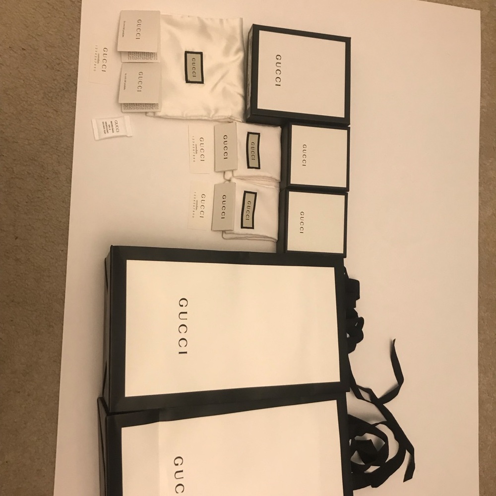 Gucci boxes and small dust bags